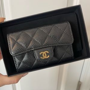 Chanel Caviar Quilted Flap Card Holder/Wallet